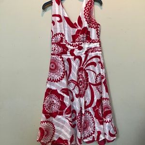 Amanda Lane Red and White A-Line Dress